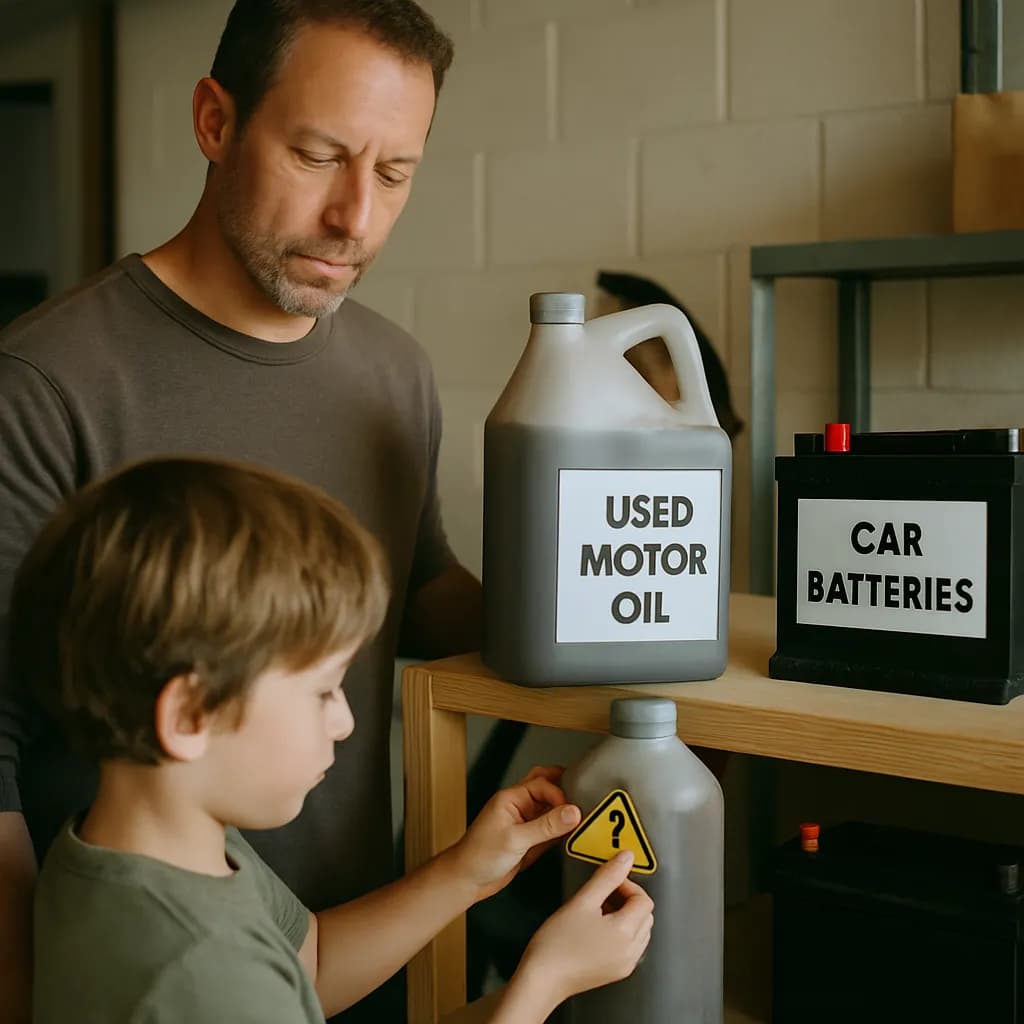 Kaip įtraukti vaikus į atsakingą automobilinių atliekų tvarkymą namuose